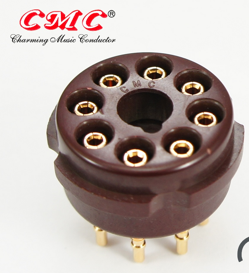 CMC Bakelite  for 8-Pin Gold Plated Tube Socket brown