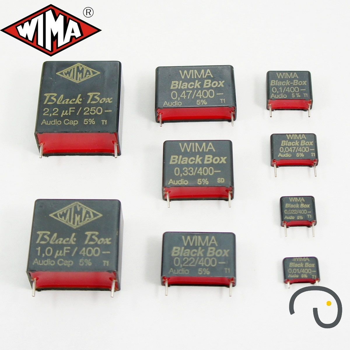WIMA BLACK BOX 0.1uf 400V  Audio Cap 18mm×8mm×15mm spacing: 15mm