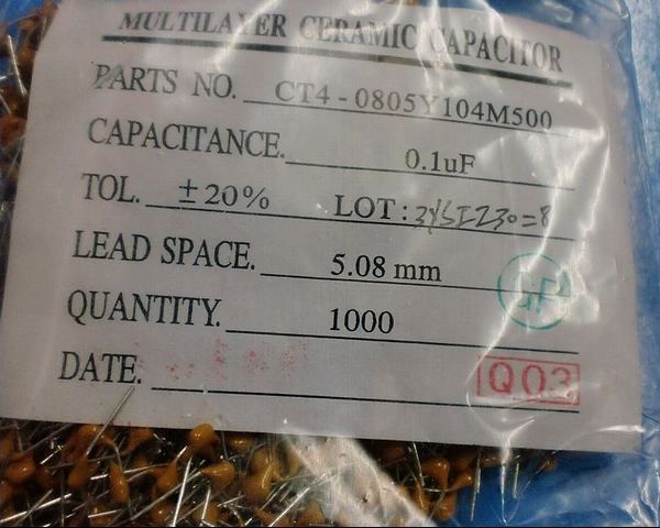 0.1UF Lead Space 5.08 100pcs/lot