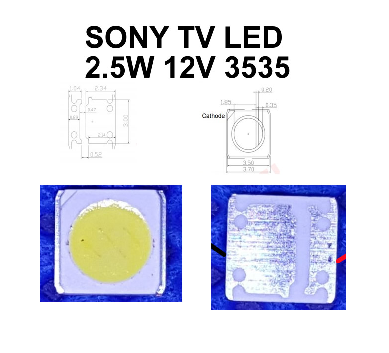 SONY TV LED backlight  2.5W 12V 3535 10pcs/lot