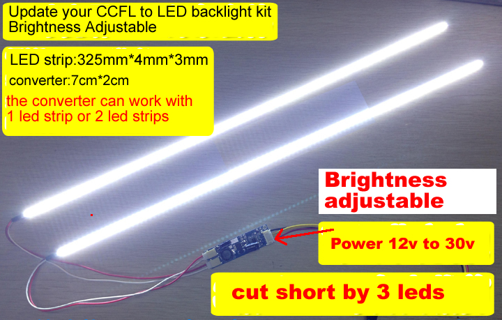 325mm 15inch LED Backlight KIT adjustable brightness update ccfl to led