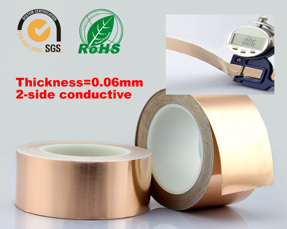 Copper Foil Tape 2-side conductive 18mm*30m 0.06mm