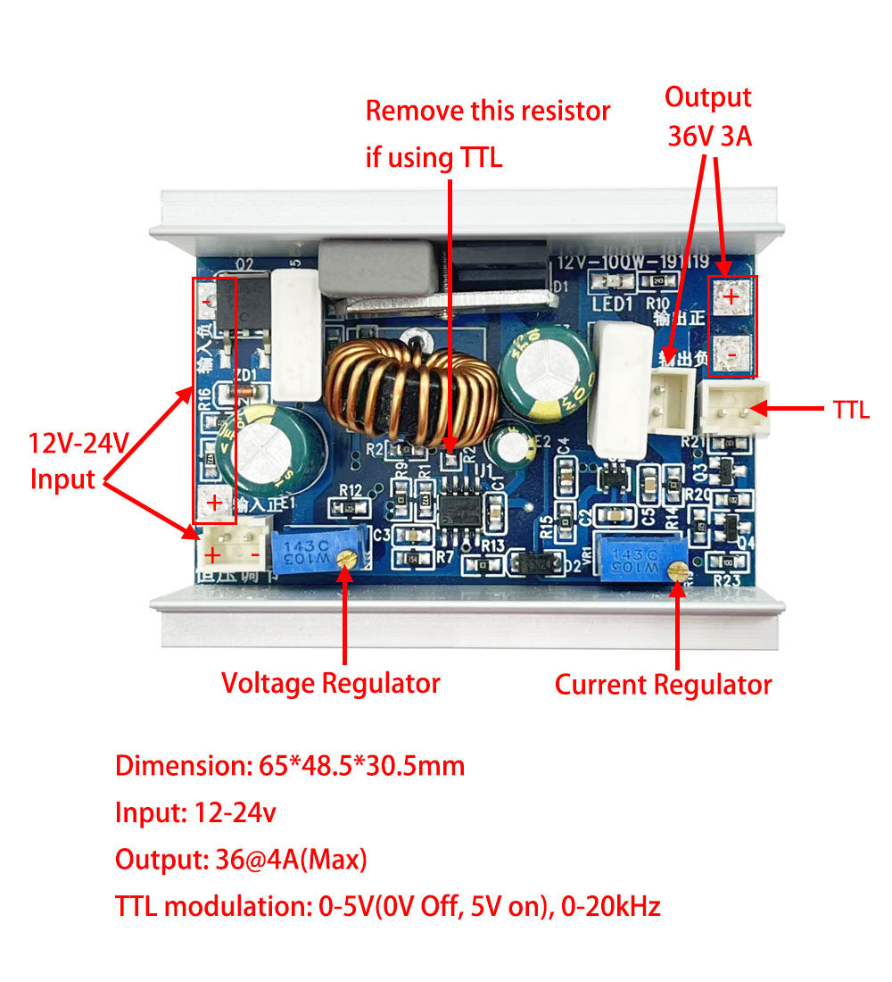 NUBM 08, 05, 07, 42, 44, 0A, 0E, 0F, 0C, NUGM 03, 04, 06, 12v boost to 36v driver board NUBM 08, 05, 07, 42, 44, 0A, 0E, 0F, 0C, NUGM 03, 04, 06, 12v boost to 36v driver board